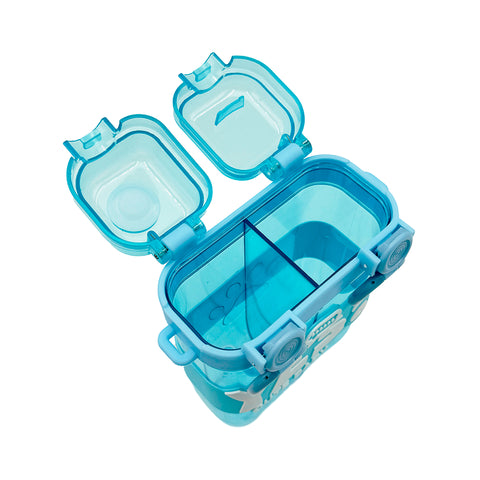 Baby bottle with straws and separate compartments 750 ml blue
