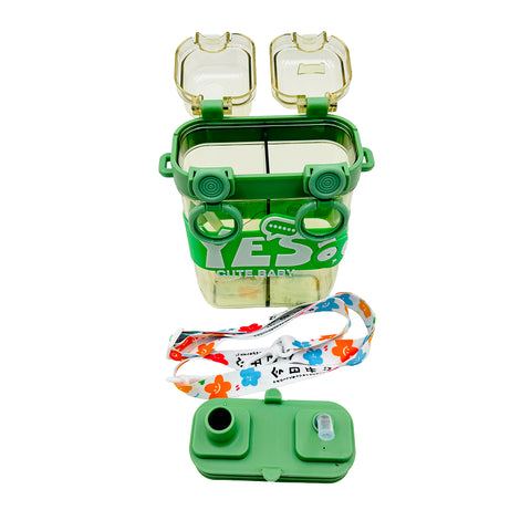 Baby bottle with straws and separate compartments 750 ml Green