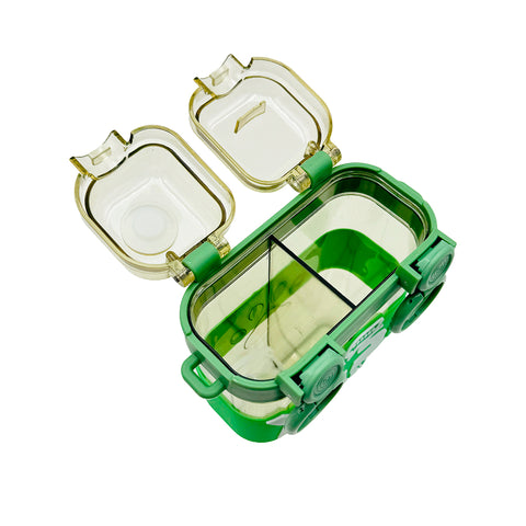 Baby bottle with straws and separate compartments 750 ml Green