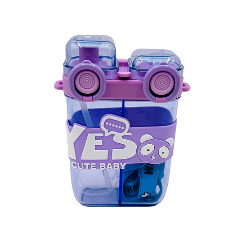 Baby bottle with straws and separate compartments 750 ml Purple