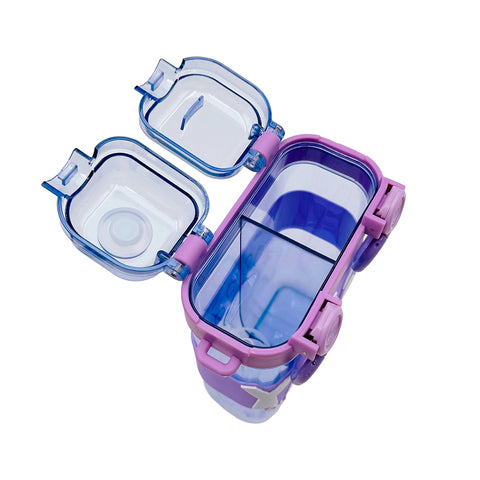 Baby bottle with straws and separate compartments 750 ml Purple