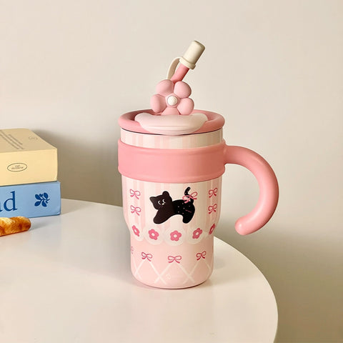 Children's thermos mug with a straw 700 ml.