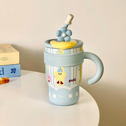 Children's thermos mug with a straw 700 ml.