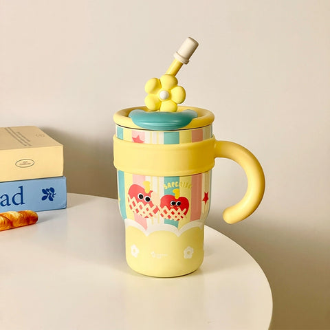 Children's thermos mug with a straw 700 ml.