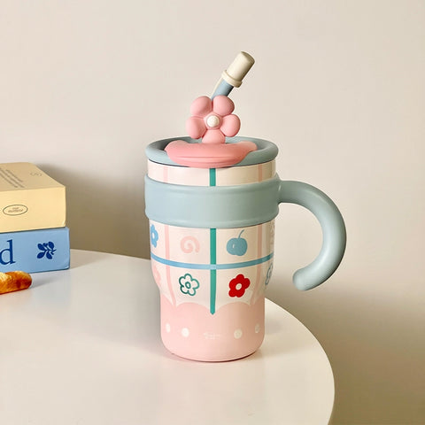 Children's thermos mug with a straw 700 ml.
