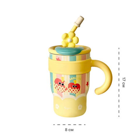 Children's thermos mug with a straw 700 ml.