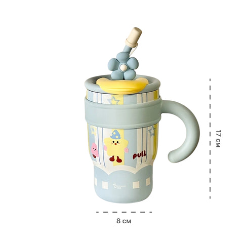 Children's thermos mug with a straw 700 ml.