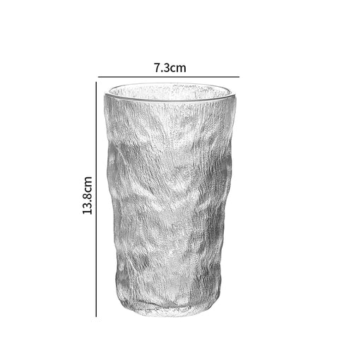 Glass cup Transparent with fluted glass