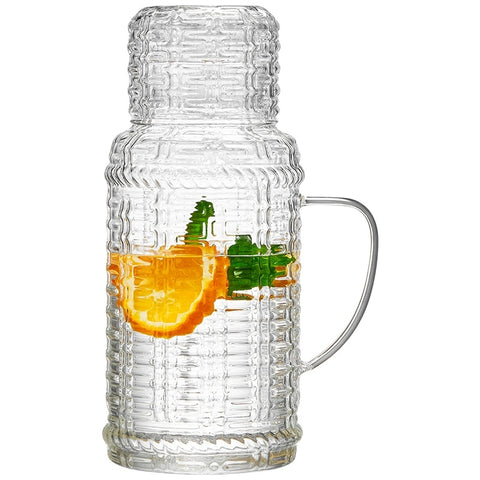 Glass jug with embossed design 2l