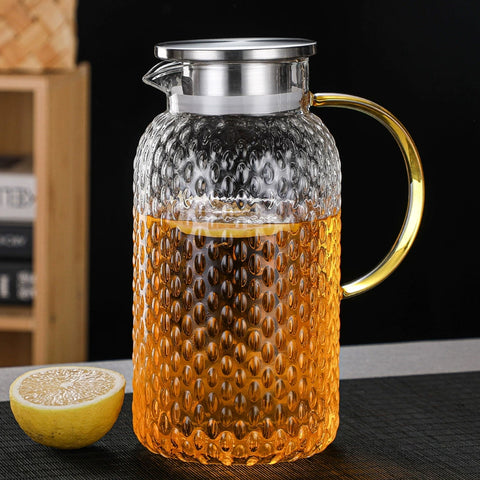 Glass Jug Transparent Embossed 1800 ml
