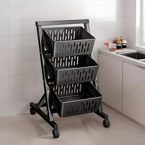 Storage shelf with baskets 3 levels