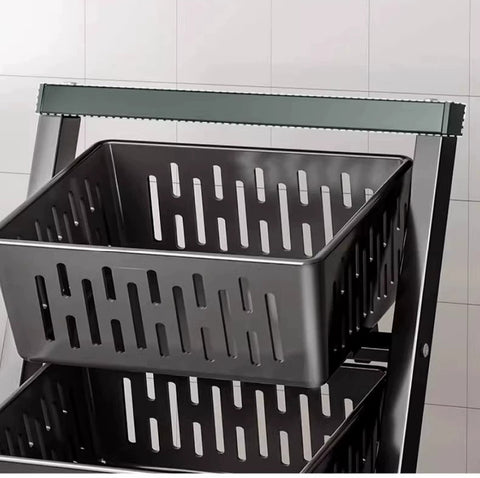 Storage shelf with baskets 3 levels