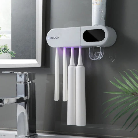 Ecoco Toothbrush Holder with Toothpaste Dispenser and UV Sterilizer
