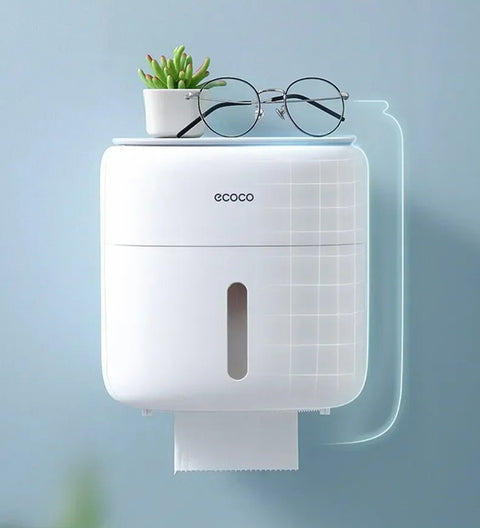 Ecoco wall-mounted toilet paper holder with shelf