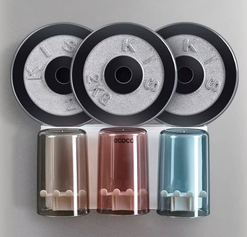 Ecoco Wall-Mounted Toothbrush Holder with Cups and Storage Compartment