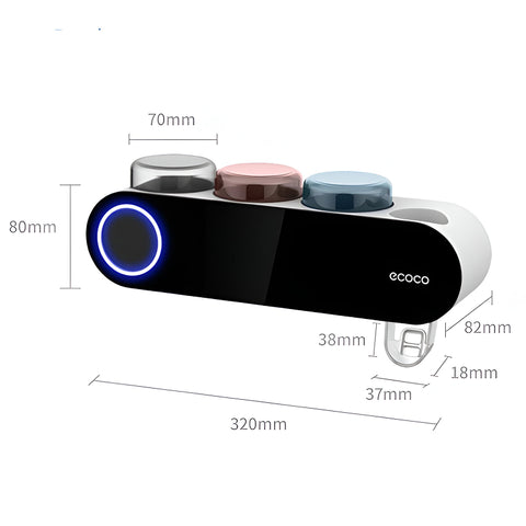 Ecoco Wall-Mounted Toothbrush Holder with UV Sterilizer and Cups