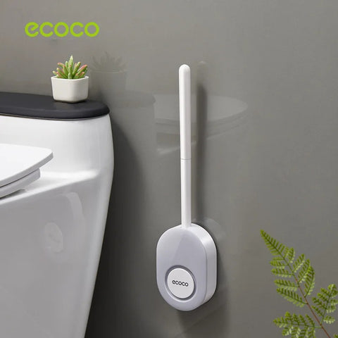 Ecoco wall-mounted silicone toilet brush with holder