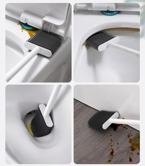 Ecoco wall-mounted silicone toilet brush with holder