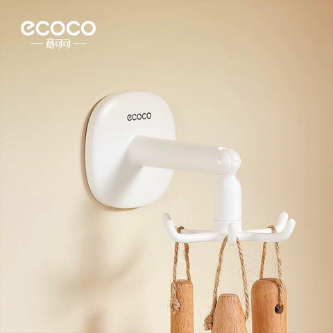 Ecoco universal wall hook organizer with swivel mechanism
