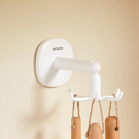 Ecoco universal wall hook organizer with swivel mechanism