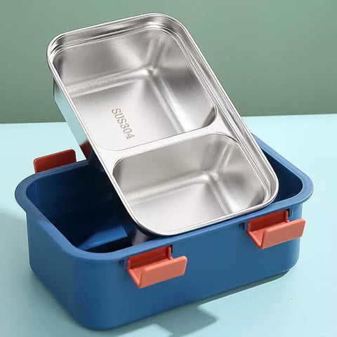 Lunchbox with 2 compartments blue 800 ml