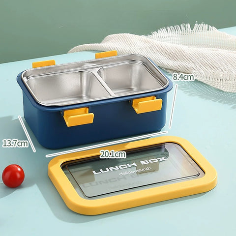 Lunchbox with 2 compartments blue 800 ml