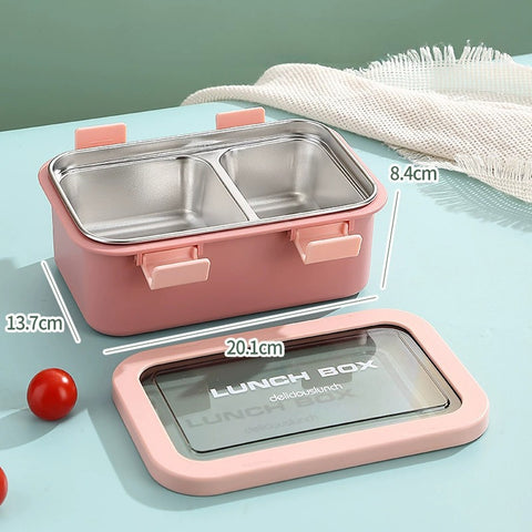 Lunchbox with 2 compartments blue 800 ml