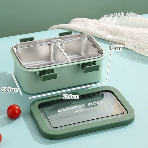 Lunchbox with 2 compartments blue 800 ml