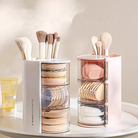 Cosmetic organizer with pull-out compartments
