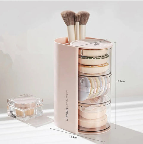 Cosmetic organizer with pull-out compartments
