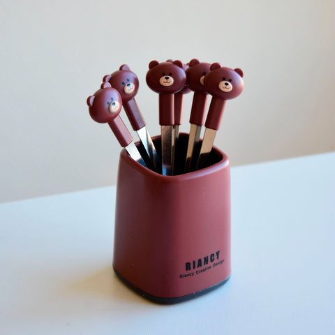 Cheese and fruit fork set "Medvezhy Veseloschi" by Riancy