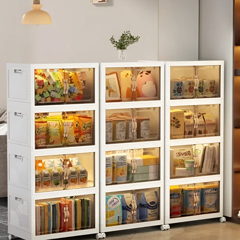 Modular storage system with transparent doors