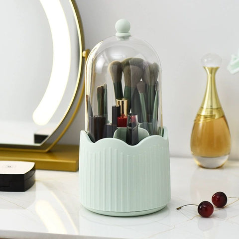 Organizer for storing cosmetics with a lid