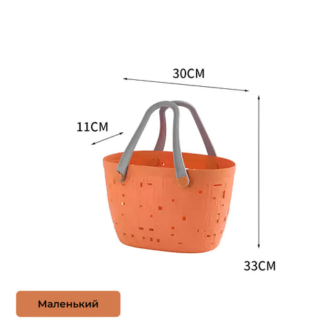 Basket with rubber handles