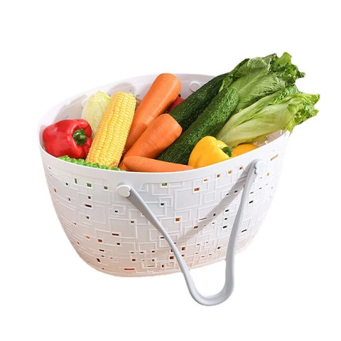 Basket with rubber handles