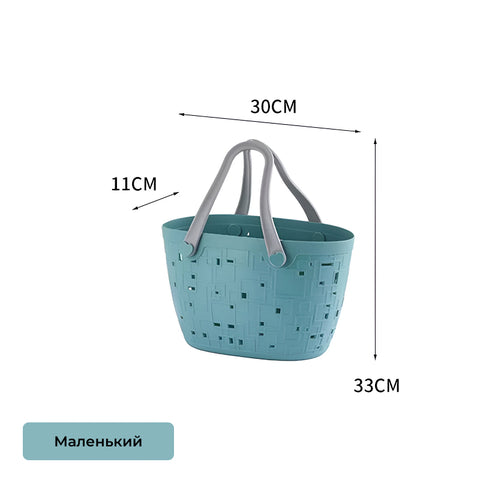 Basket with rubber handles