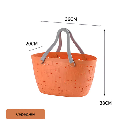 Basket with rubber handles