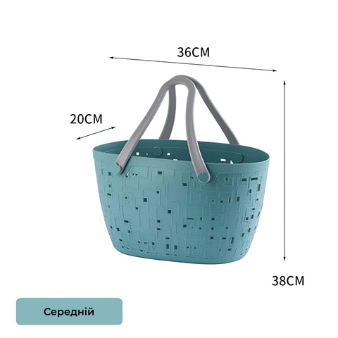 Basket with rubber handles