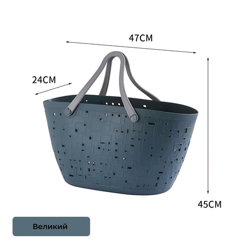 Basket with rubber handles