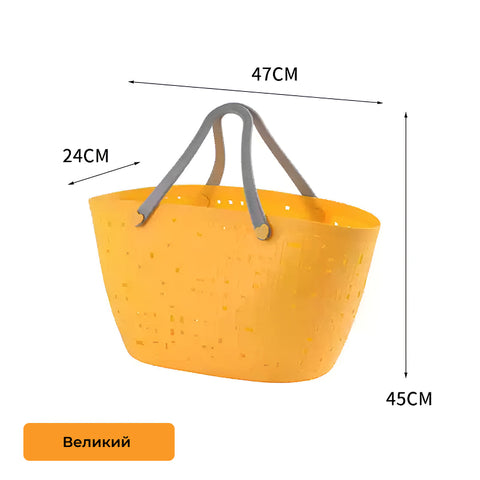 Basket with rubber handles