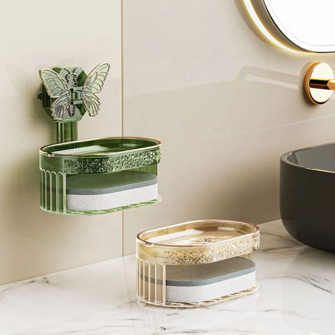 Elegant Soap Dish with Butterflies in Decor