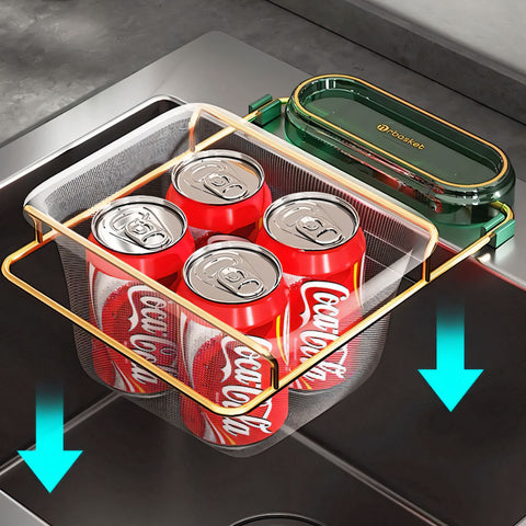 Holder with a net for draining food residues