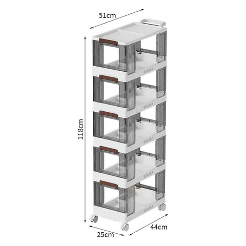 Universal Shelves on Wheels for Efficient Storage