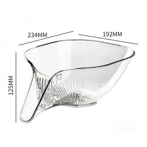 Transparent multifunctional bowl for washing and straining vegetables