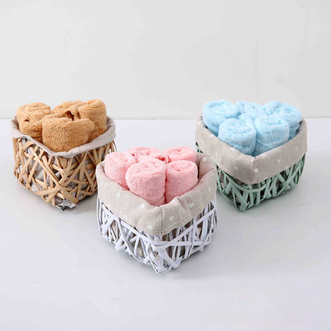 Set of towels in a basket heart 25×25 cm 5 pcs