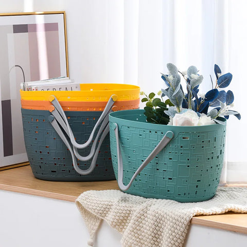 Basket with rubber handles