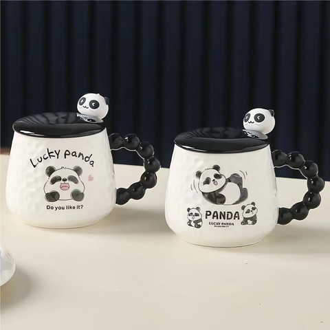 Ceramic cup with a panda