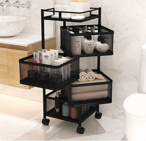 Compact Mobile Shelf with Baskets