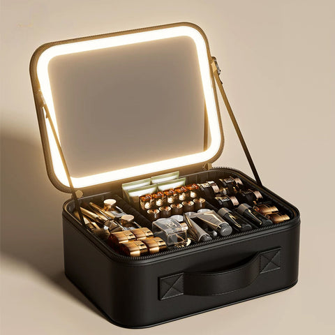 Косметичка з дзеркалом і LED-підсвіткою