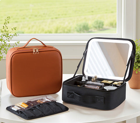 Косметичка з дзеркалом і LED-підсвіткою